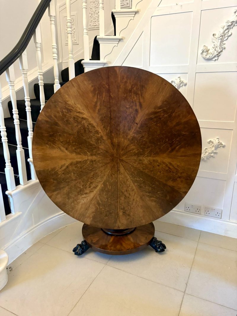 Antique Victorian Quality Flared Mahogany Segmented Circular 6 Seater Dining Table - Image 2